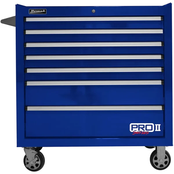 Homak PRO II Series 36″ 7-Drawer Roller Cabinet, Blue (BL04036072)