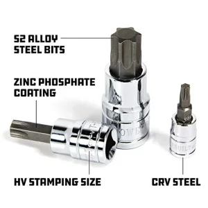 Powerbuilt 640049 6 Pc. 1/4 in. Drive Torx Bit Socket Set, T10 to T30 – 640049 - view 3