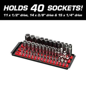 Ernst 8490 3 Rail Twist Lock Socket Boss 13″, Red – 1/4″, 3/8″ & 1/2″ - view 2