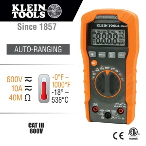 Klein MM400 Digital Multimeter, Auto-Ranging, 600V - view 2