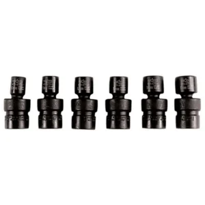 K Tool 37500 Impact Socket Set, 3/8″ Drive, 6 Piece, 10mm to 15mm, 6 Point, Flex, Shallow