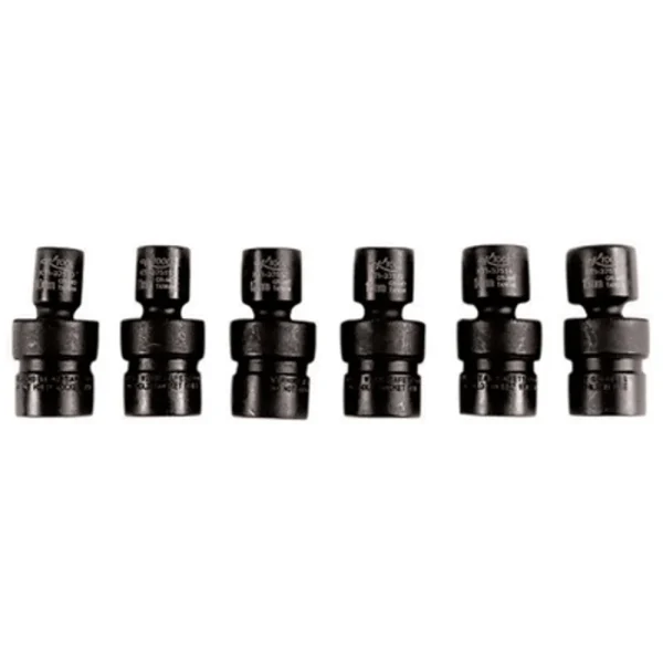 K Tool 37500 Impact Socket Set, 3/8″ Drive, 6 Piece, 10mm to 15mm, 6 Point, Flex, Shallow