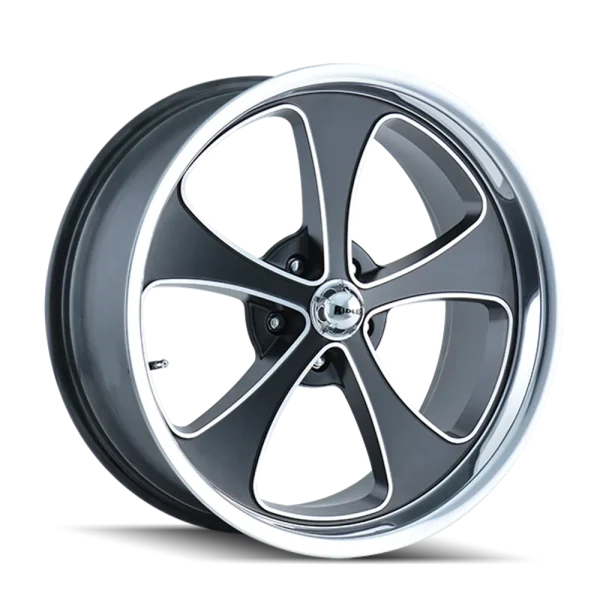 Ridler 645 Matte Black w/ Machiined Face and Polished Lip Wheels