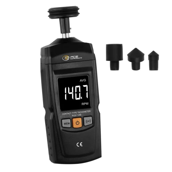 PCE Instruments Digital Tachometer with Optical and Contact Measurement (PCE-T 230)