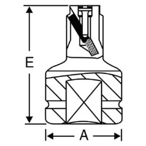 Grey Pneumatic 1″ Drive Lock Button Impact Adapter (4011A) - view 2