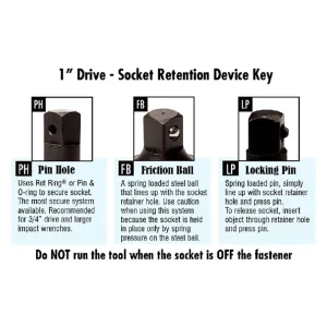 Grey Pneumatic 1″ Drive Lock Button Impact Adapter (4011A) - view 3