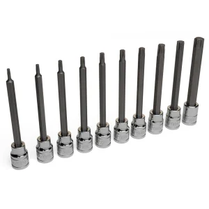 Eastwood 10 Piece 3/8 Inch Drive Long Torx Hex Bit Set (32529)