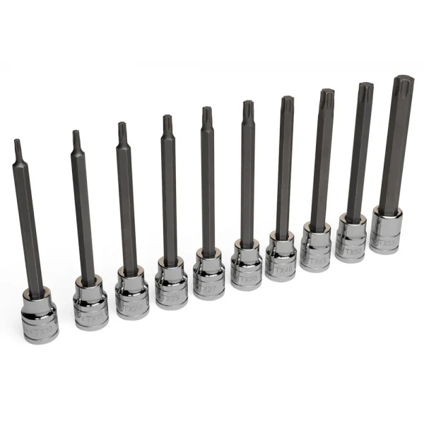 Eastwood 10 Piece 3/8 Inch Drive Long Torx Hex Bit Set (32529)