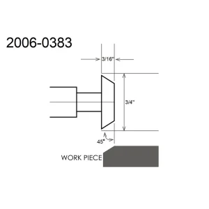 HHIP 3/4 X 3/16 X 3/8 X 2-1/8 45 DEGREE HSS SINGLE ANGLE CHAMFER CUTTER (2006-0383) - view 2