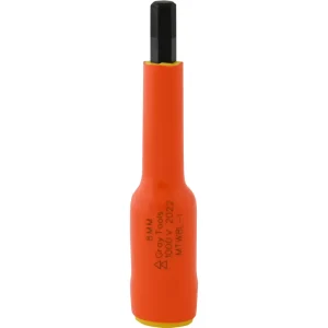 Gray Tools 8mm X 3/8″ Drive Extra Long Hex Head, 1000V Insulated Socket (MTW8L-I)