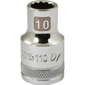 Dynamic Tools 1/2″ Drive 12 Point Metric, 10mm Standard Length, Chrome Finish Socket (D015110)