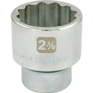 Dynamic Tools 2-1/8″ X 1″ Drive, 12 Point Standard Length, Chrome Socket (D099464)