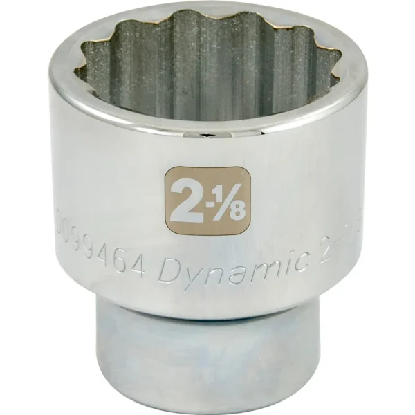 Dynamic Tools 2-1/8″ X 1″ Drive, 12 Point Standard Length, Chrome Socket (D099464)