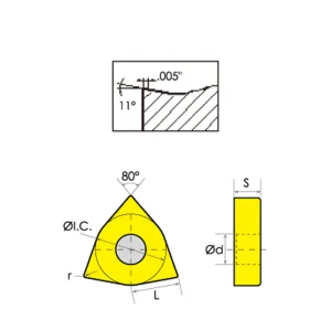 HHIP WNMG-331 TiN COATED CARBIDE INSERT (6052-2331) - view 4
