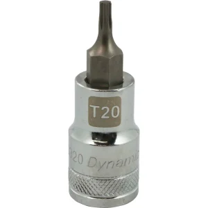 Dynamic Tools 1/2″ Drive Torx® Head, T20 Bit Regular Length, Chrome Finish Socket (D013320)