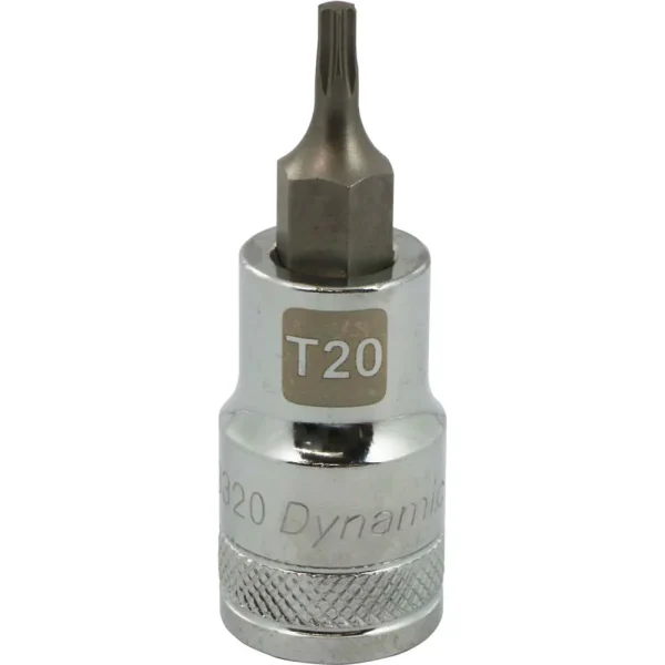 Dynamic Tools 1/2″ Drive Torx® Head, T20 Bit Regular Length, Chrome Finish Socket (D013320)
