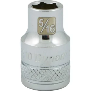Dynamic Tools 3/8″ Drive 6 Point SAE, 5/16″ Standard Length, Chrome Finish Socket (D008310)