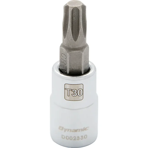 Dynamic Tools 1/4″ Drive Torx® Head Socket, Standard Length Chrome Finish, Torx® Bit T30 (D002330)