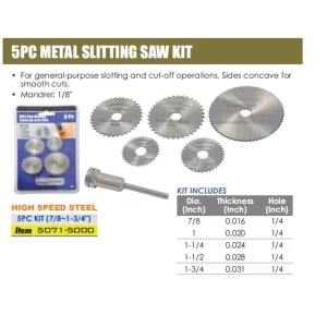 HHIP 6 PIECE HIGH SPEED STEEL SLITTING SAW SET (5071-5000) - view 4