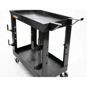 Luxor Workspaces 32″X18″ Heavy-Duty Ind Cart, 2 Tub Shelves,Hooks (EC11-NDUST-B) - view 3