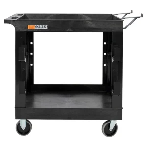 Luxor Workspaces 32″X18″ Heavy-Duty Ind Cart, 2 Tub Shelves,Hooks (EC11-NDUST-B) - view 4
