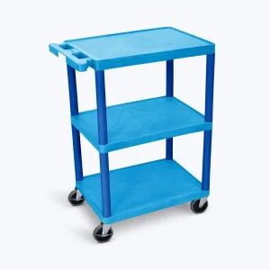 Luxor Workspaces Flat Shelf Cart – Three Shelves (BUSTC222BU)