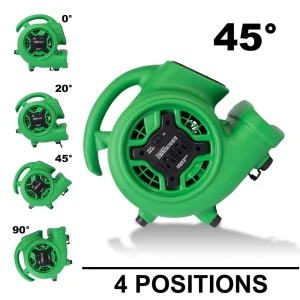 XPOWER 1/4 HP Mini Air Mover with Daisy Chain and Timer (P-230AT-Green) - view 2