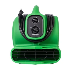 XPOWER 1/4 HP Mini Air Mover with Daisy Chain and Timer (P-230AT-Green) - view 4