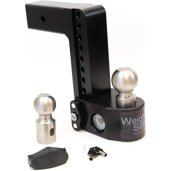 Weigh Safe 8″ Drop Hitch w/ 2.5″ Shank 8K/14.5K GTWR (WSFWS8-2.5-CER-BLA)