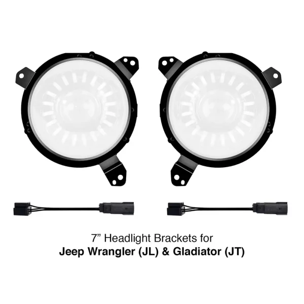 XKGLOW 7″ Headlight Mounting Brackets for Jeep Wrangler JL and Gladiator JT (XK-MNT-JL)