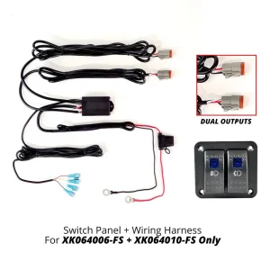 XKGLOW 2 Button Switch Panel + 2 Output Wire for Fog Strobe Combo (XK064-WIRE-2OP)
