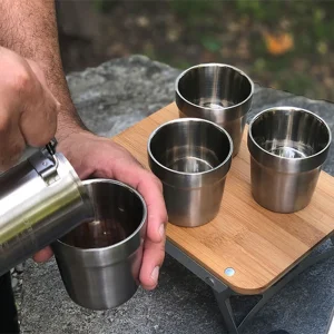 nCamp Stainless Steel Insulated Cups 6 oz – 4 Pack with Drawstring Bag (NCMP-NAC06LQUS) - view 2