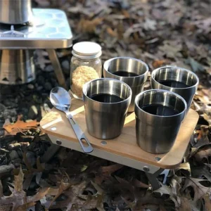 nCamp Stainless Steel Insulated Cups 6 oz – 4 Pack with Drawstring Bag (NCMP-NAC06LQUS) - view 4
