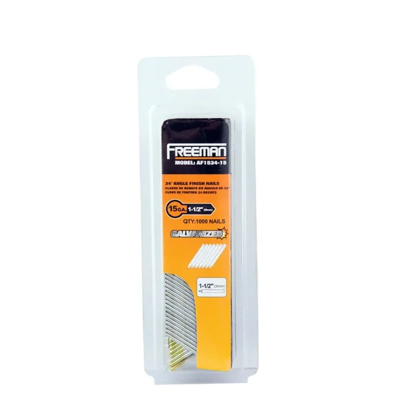 Freeman AF1534-15 15-Gauge 34 Degree 1-1/2″ Glue Collated Angle Finish Nails (1000 Count) (AF1534-15)