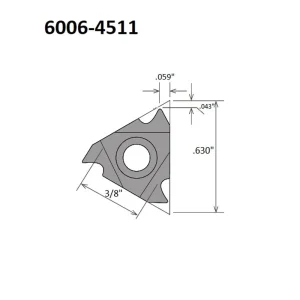 HHIP 16NR-11UN TiALN COATED INTERNAL THREADING & GROOVING INSERT (6006-4511)