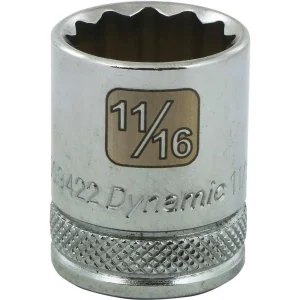 Dynamic Tools 3/8″ Drive 12 Point SAE, 11/16″ Standard Length, Chrome Finish Socket (D009422)