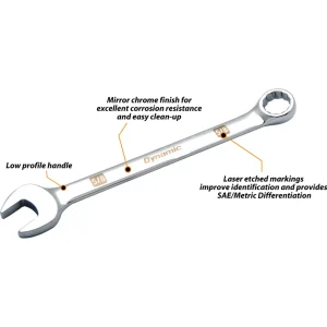 Dynamic Tools 7/8″ 12 Point Combination Wrench, Mirror Chrome Finish (D074028) - view 2