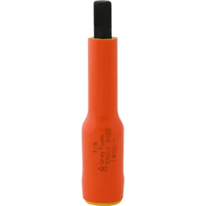 Gray Tools 3/8″ X 3/8″ Drive Extra Long Hex Head, 1000V Insulated Socket (TW12L-I)