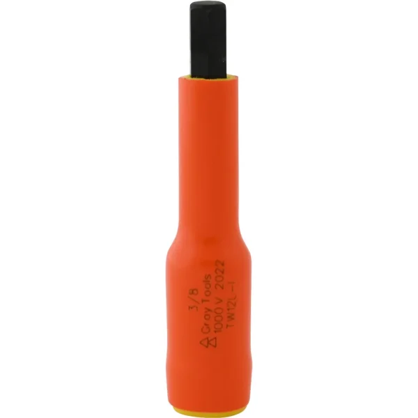 Gray Tools 3/8″ X 3/8″ Drive Extra Long Hex Head, 1000V Insulated Socket (TW12L-I)