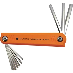 Dynamic Tools 9 Piece SAE Folding Hex Key Set, 5/64″ – 1/4″ (D043207)