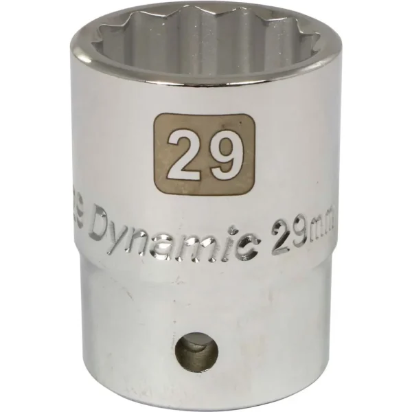 Dynamic Tools 3/4″ Drive 12 Point Metric, 29mm Standard Length, Chrome Finish Socket (D022129)