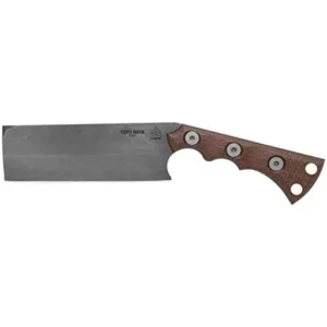 TOPS Knives 6.5″ Nata Fixed Blade, Carbon,Bronze Cleaver,Burlap Handle (TNAT-01)