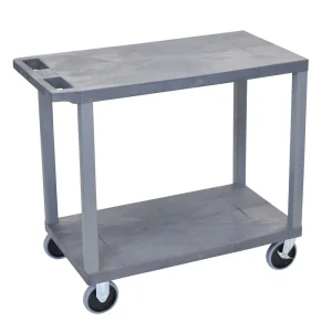 Luxor Workspaces 32″ X 18″ Cart – Two Flat Shelves (EC22HD-G)