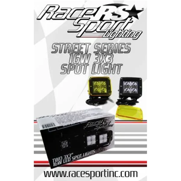Race Sport Street Series 3x3in 16W 4-LED Cube Spot Lights (1005394)