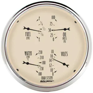 Auto Meter Antique Beige 5 Inch Quad Gauge – 1810