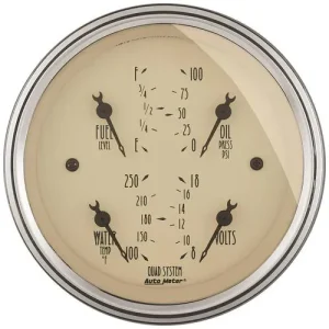 Auto Meter Antique Beige 3-3/8 Inch Quad Gauge – 1812