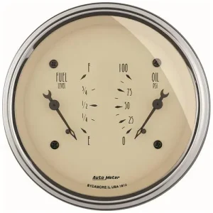 Auto Meter Antique Beige 3-3/8 Inch Dual Gauge – 1813