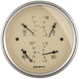 Auto Meter Antique Beige 3-3/8 Inch Quad Gauge – 1814