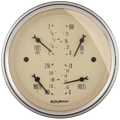 Auto Meter Antique Beige 3-3/8 Inch Quad Gauge – 1814