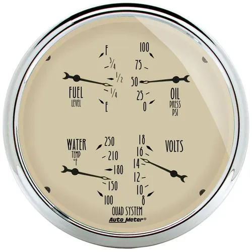 Auto Meter Antique Beige 5 Inch Quad Gauge – 1819
